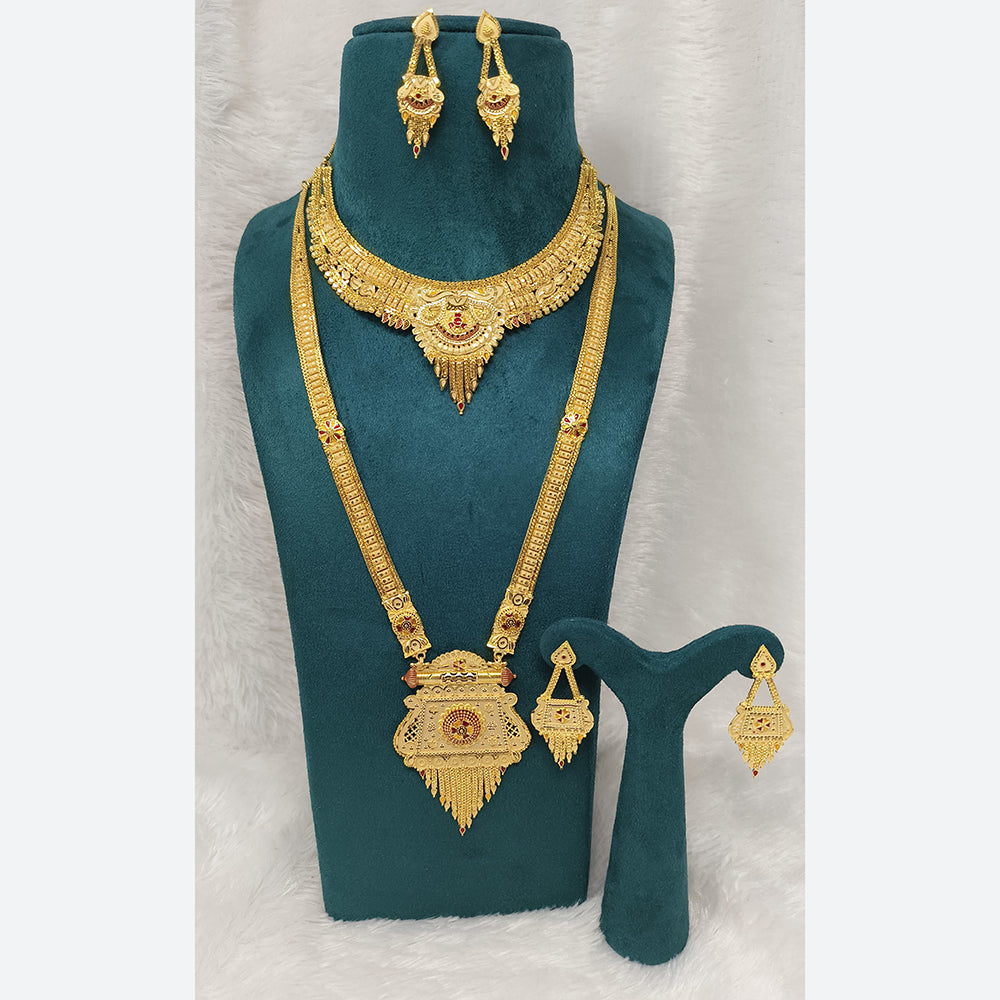 Pari Art Jewellery Royal Forming Double Necklace Jewellery Set