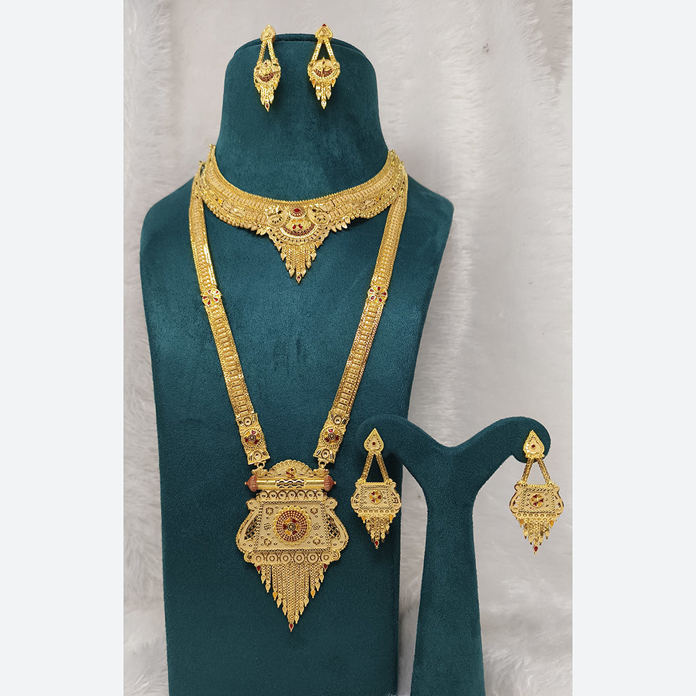 Pari Art Jewellery Royal Forming Double Necklace Jewellery Set