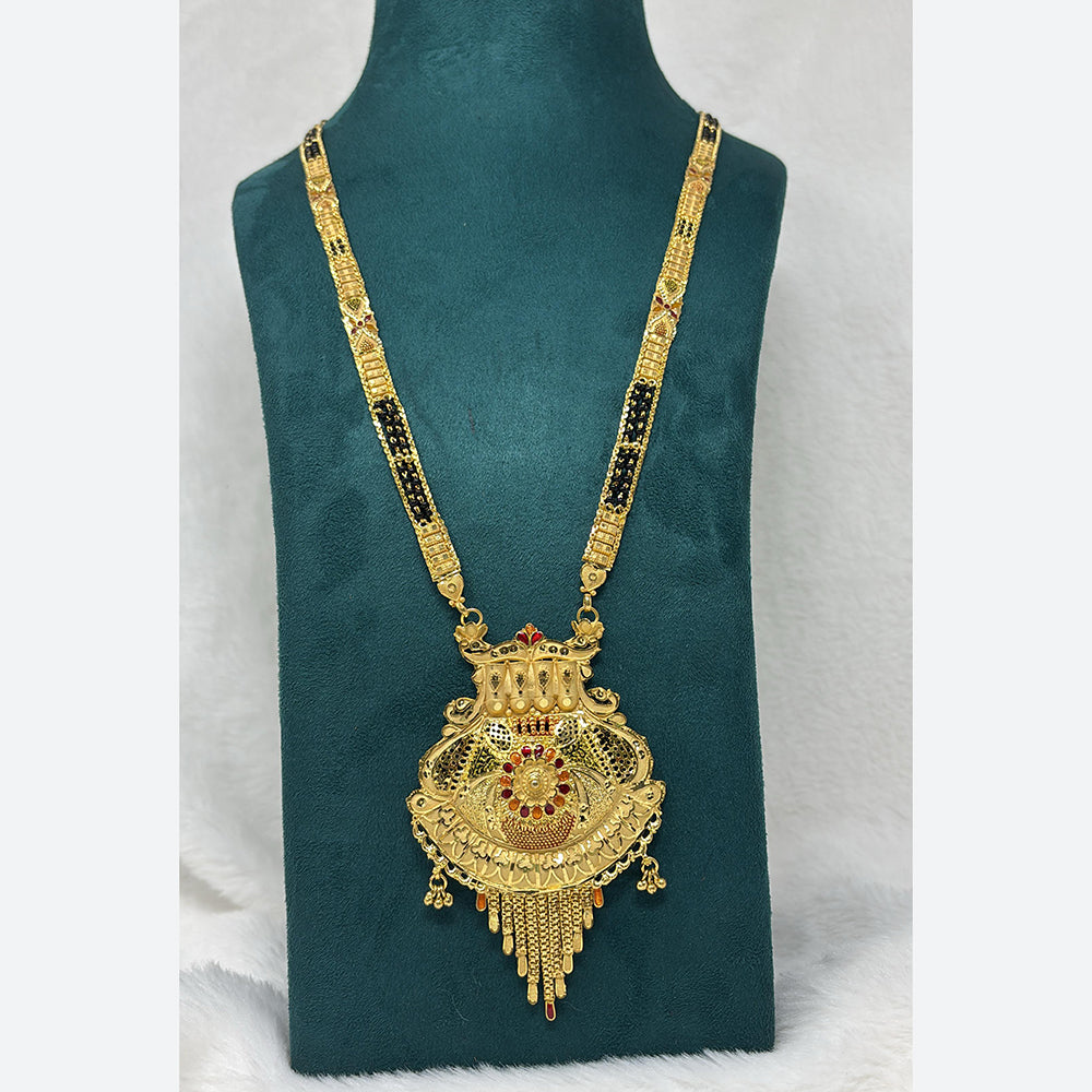 Pari Art Jewellery Delicate Traditional Forming with Black Beads Mangalsutra (1 Piece Only)