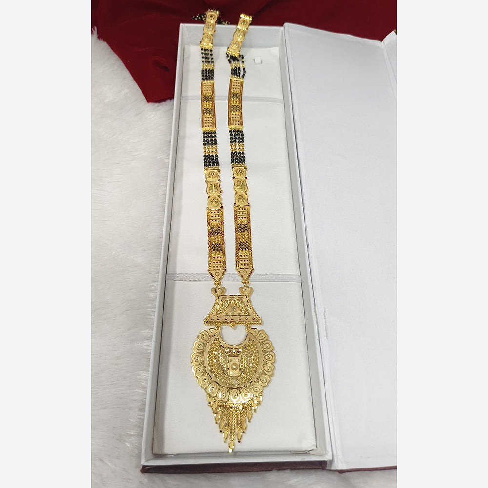Pari Art Jewellery Delicate Traditional Forming with Black Beads Mangalsutra (1 Piece Only)