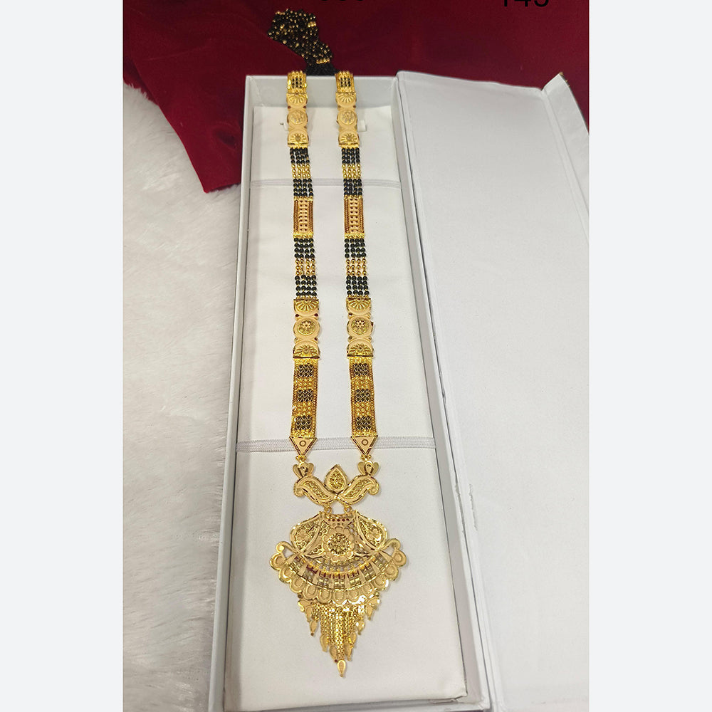 Pari Art Jewellery Delicate Traditional Forming with Black Beads Mangalsutra (1 Piece Only)
