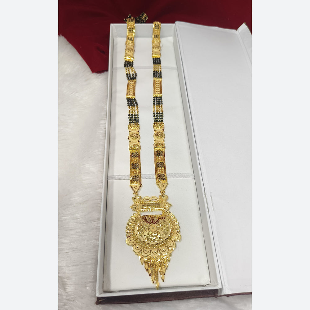 Pari Art Jewellery Delicate Traditional Forming with Black Beads Mangalsutra (1 Piece Only)