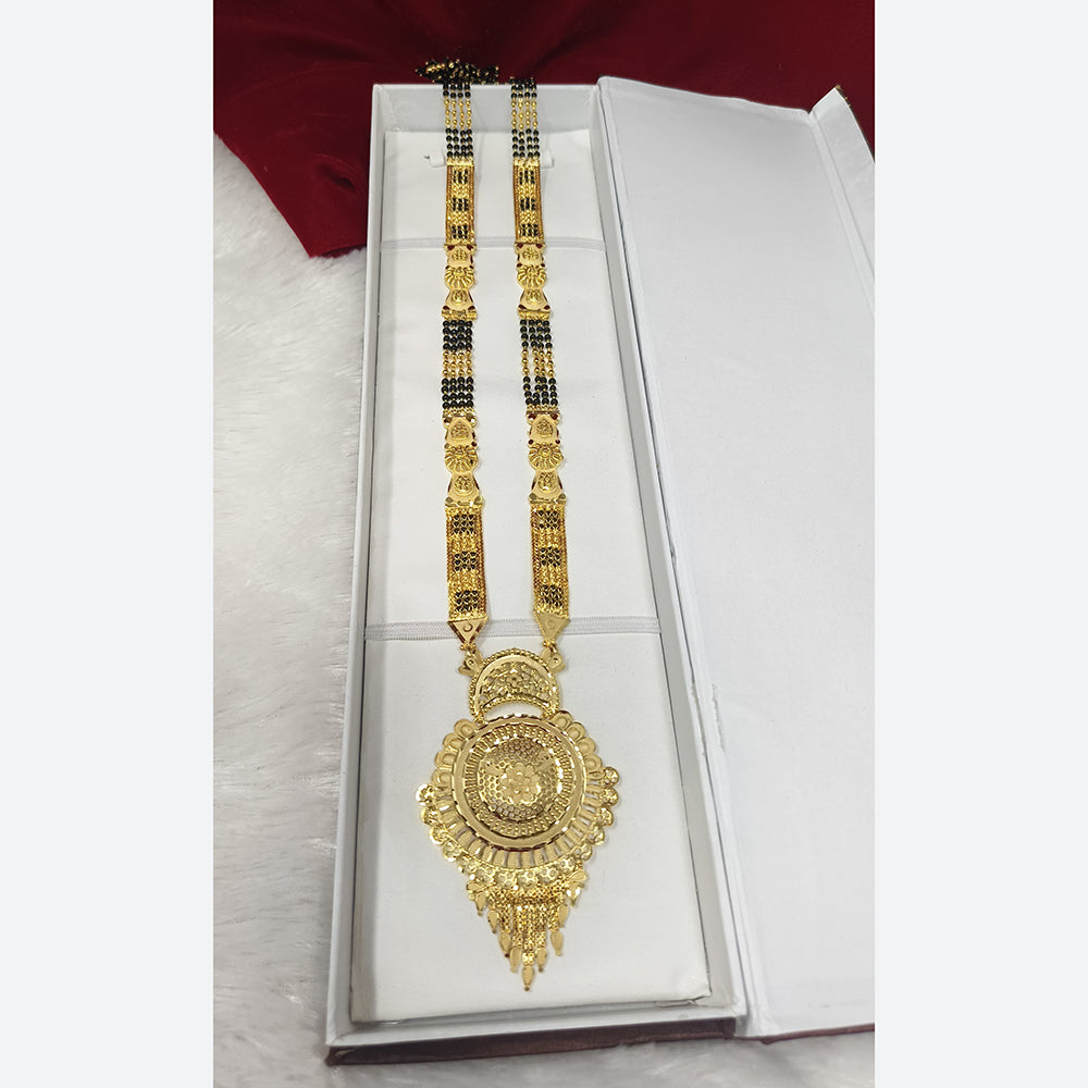 Pari Art Jewellery Delicate Traditional Forming with Black Beads Mangalsutra (1 Piece Only)