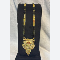 Pari Art Jewellery Delicate Traditional Forming With Black Beads Mangalsutra