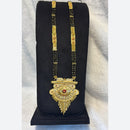 Pari Art Jewellery Delicate Traditional Forming With Black Beads Mangalsutra