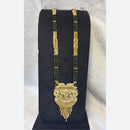 Pari Art Jewellery Delicate Traditional Forming With Black Beads Mangalsutra