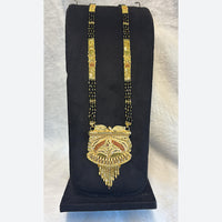 Pari Art Jewellery Delicate Traditional Forming With Black Beads Mangalsutra