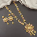 Pari Art Jewellery Forming Gold Dubai Style Floral Long Necklace Set
