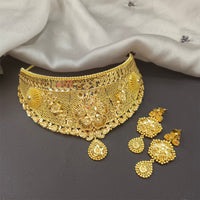 Pari Art Jewellery Forming Gold Floral Choker Necklace Set