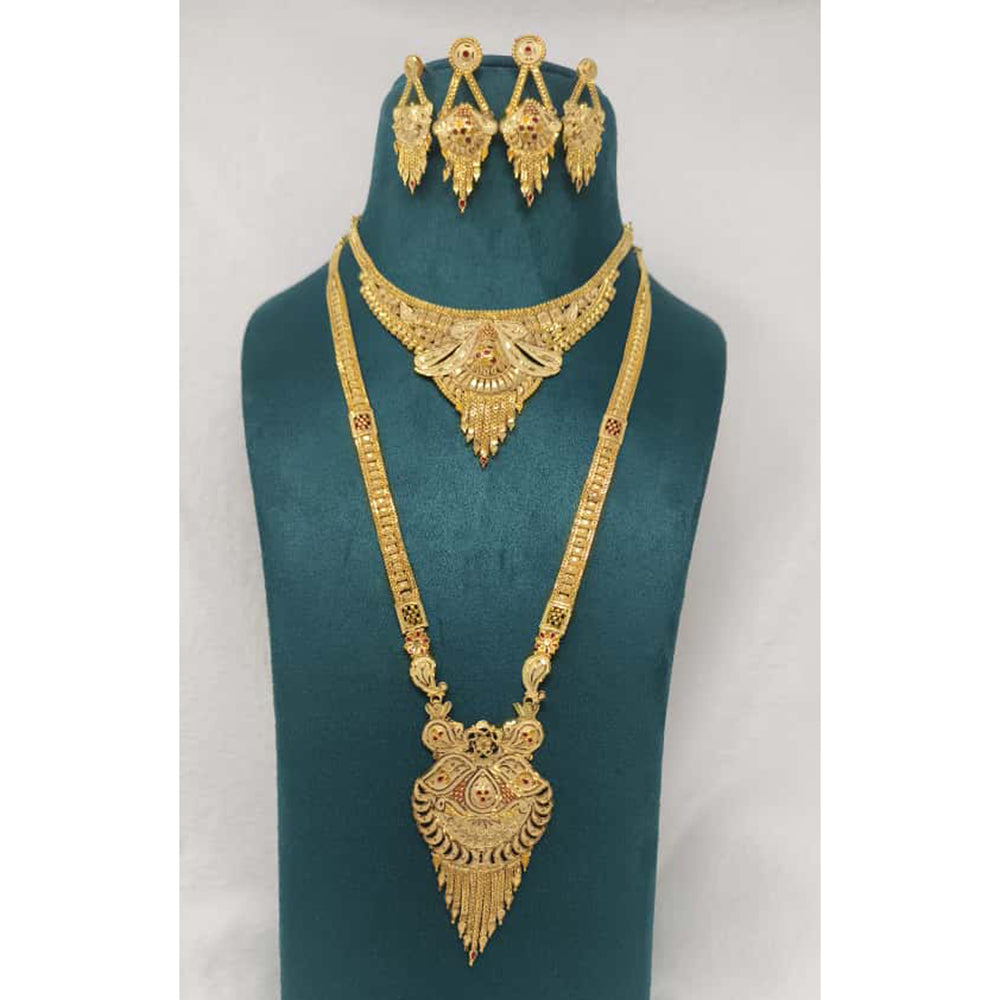 Pari Art Jewellery Royal Forming Double Necklace Jewellery Set