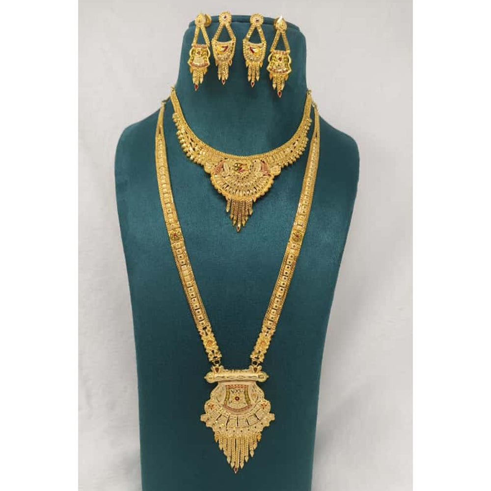 Pari Art Jewellery Royal Forming Double Necklace Jewellery Set