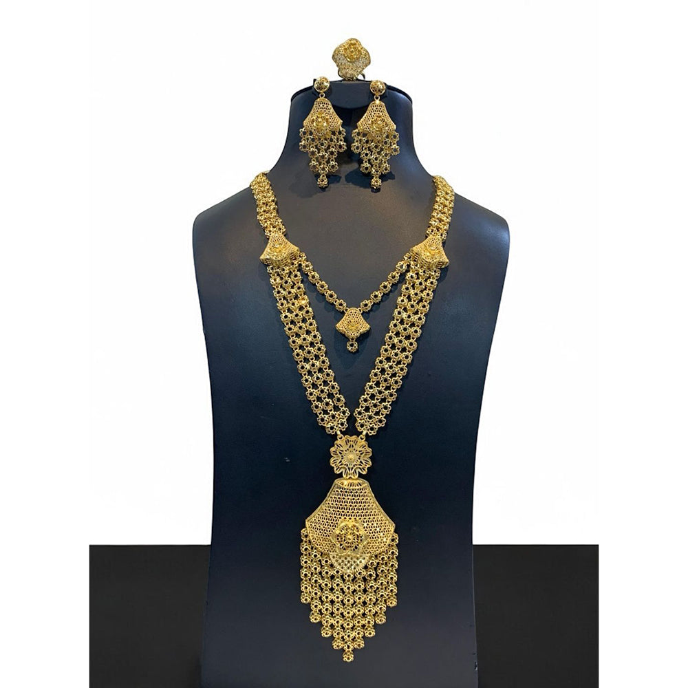 Pari Art Jewellery Forming Dubai Big Heavy Desing Necklace Set 