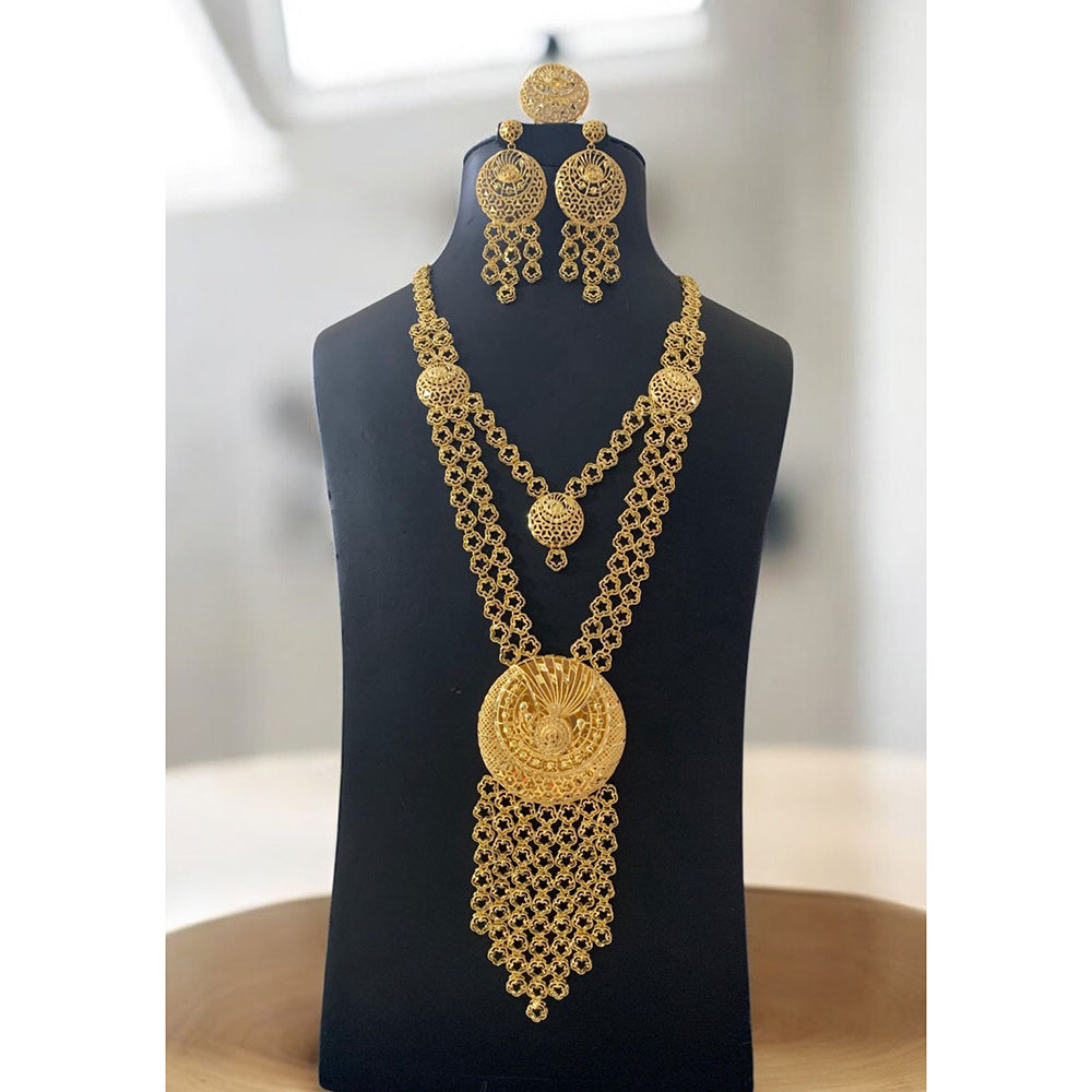 Pari Art Jewellery Forming Dubai Big Heavy Desing Necklace Set 