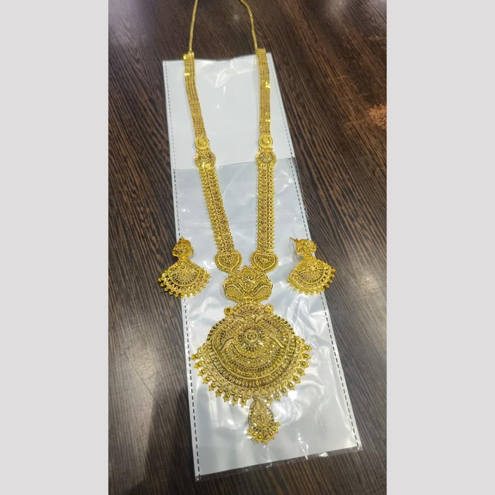 Pari Art Jewellery Royal Forming Gold Long Necklace Set