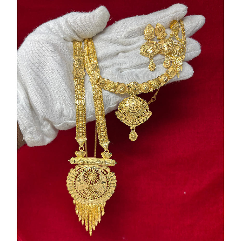 Pari Art Jewellery Premium Gold Forming Double Necklace Set
