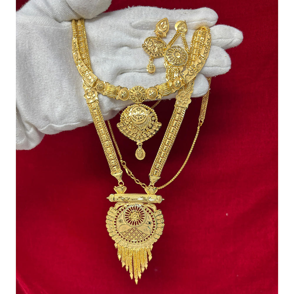 Pari Art Jewellery Premium Gold Forming Double Necklace Set