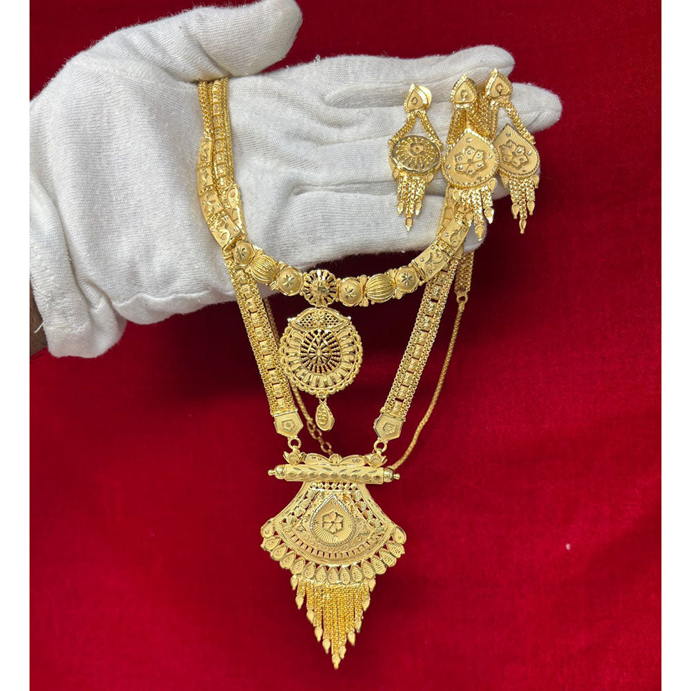 Pari Art Jewellery Premium Gold Forming Double Necklace Set