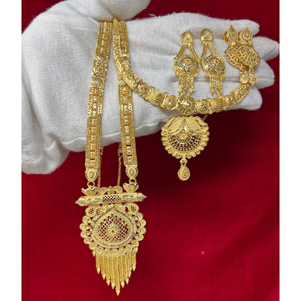 Pari Art Jewellery Premium Gold Forming Double Necklace Set