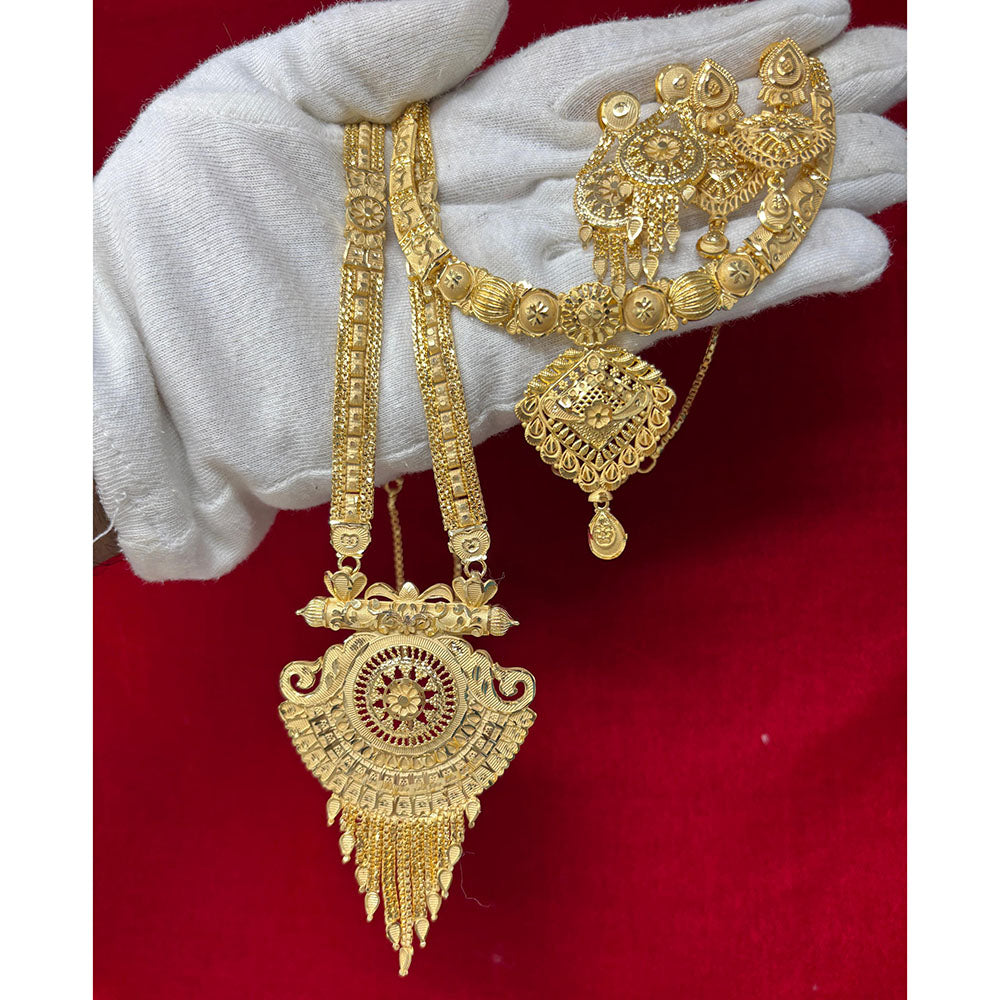 Pari Art Jewellery Premium Gold Forming Double Necklace Set