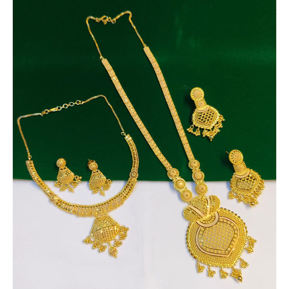 Pari Art Jewellery Premium Gold Forming Double Necklace Set