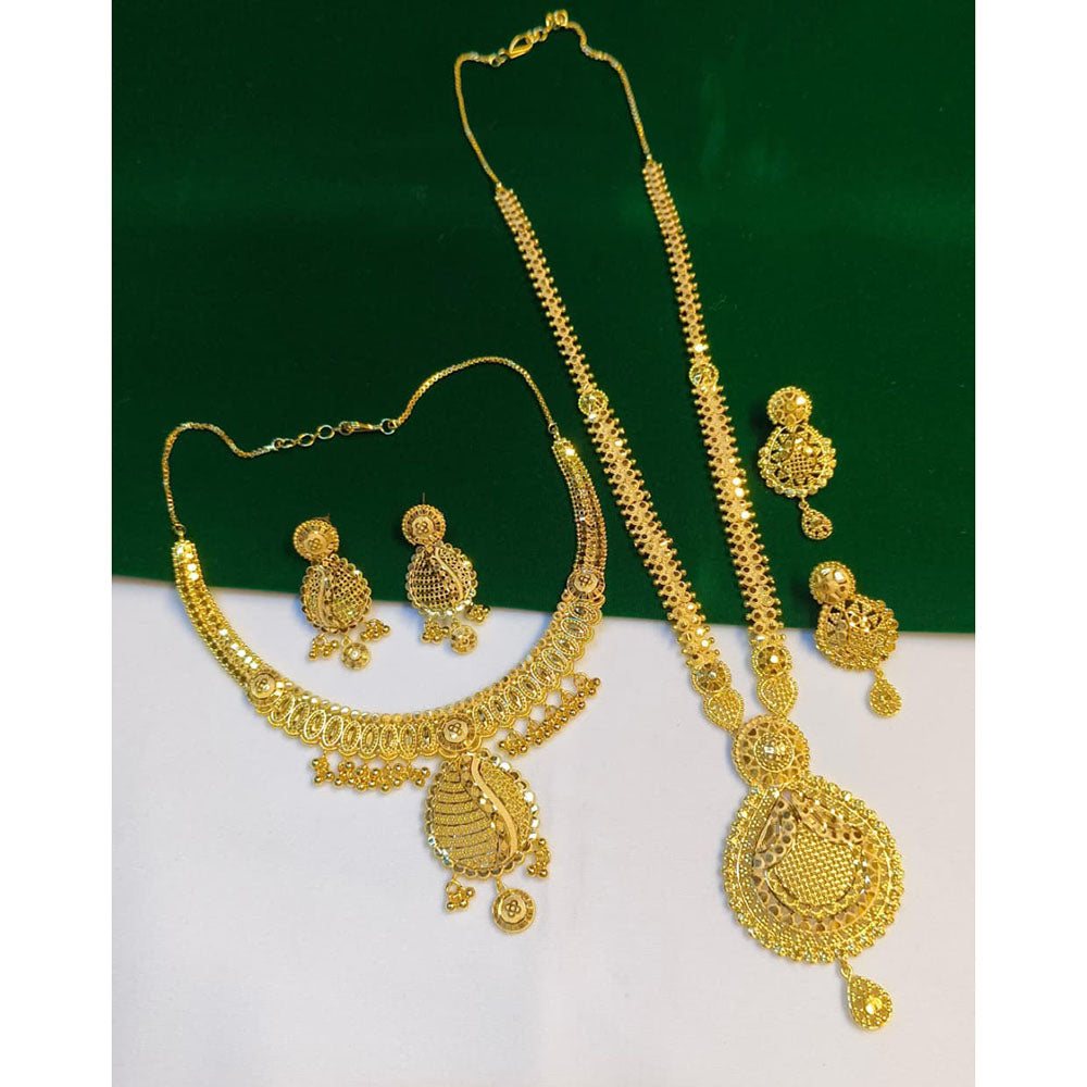 Pari Art Jewellery Premium Gold Forming Double Necklace Set