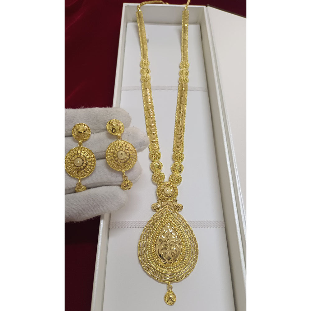 Pari Art Jewellery Gold Plated Designer Long Necklace Set