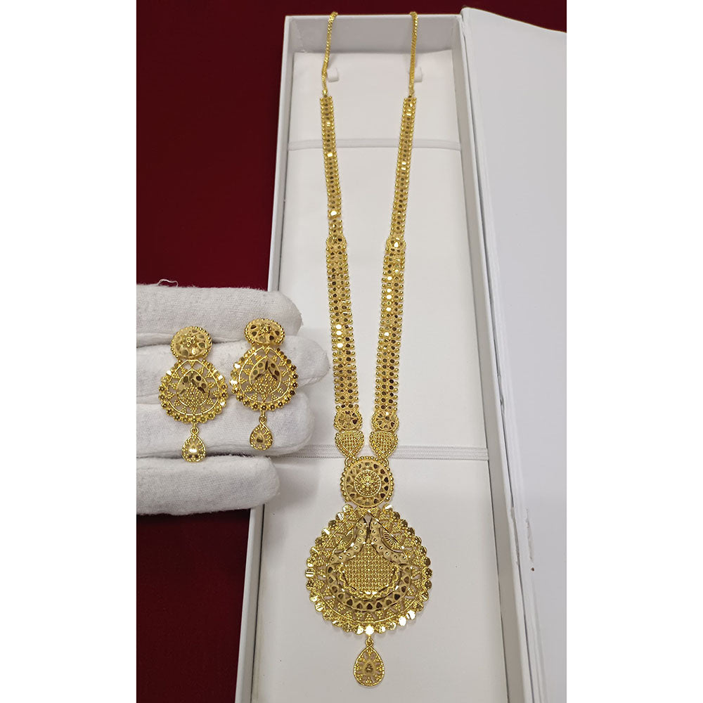 Pari Art Jewellery Gold Plated Designer Long Necklace Set