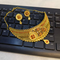 Pari Art Jewellery Designer Bridal Forming Gold Choker Necklace Set