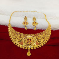 Pari Art Jewellery Designer Bridal Forming Gold Choker Necklace Set