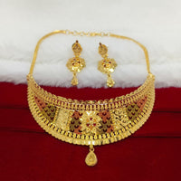 Pari Art Jewellery Designer Bridal Forming Gold Choker Necklace Set