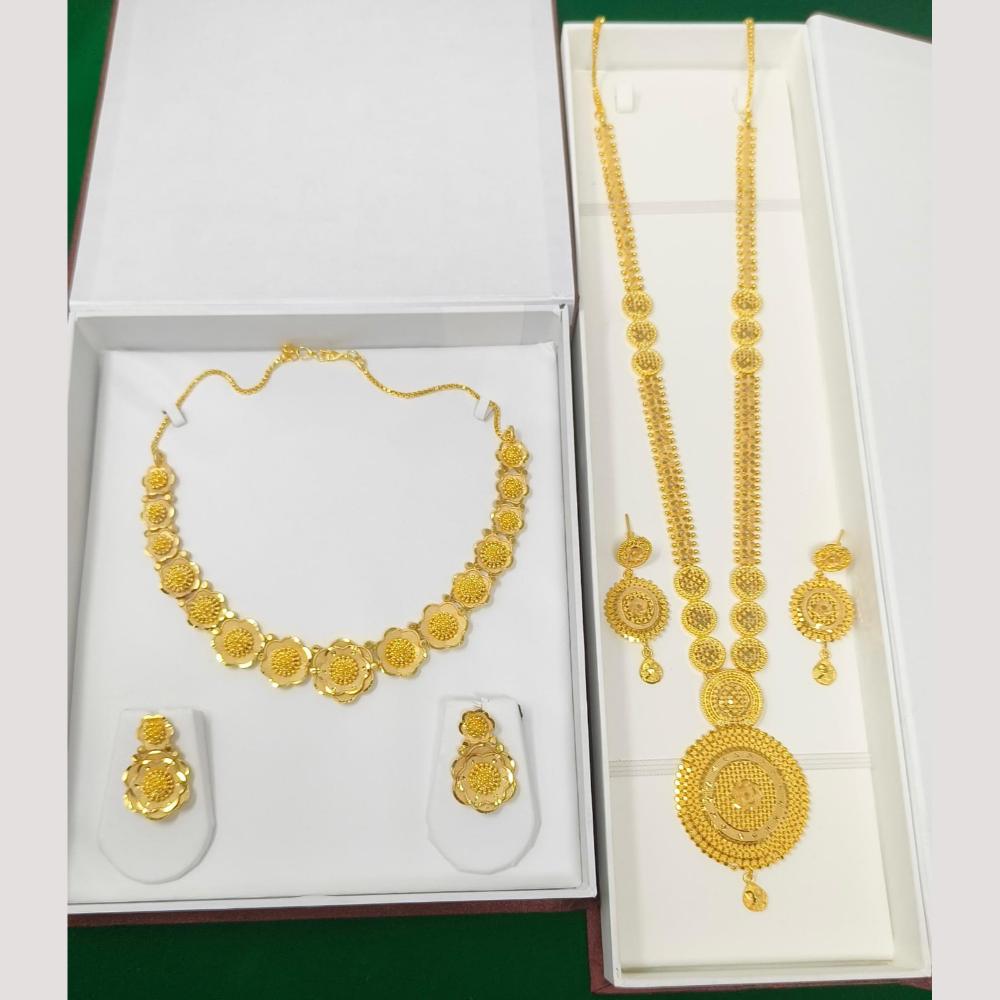 Pari Art Jewellery Premium Gold Forming Double Necklace Set