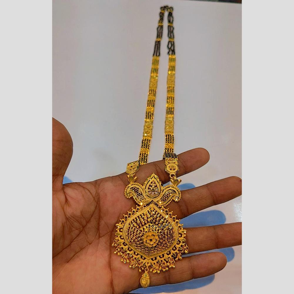 Pari Art Jewellery Stylish Forming Gold Black Beads Forming Mangalsutra