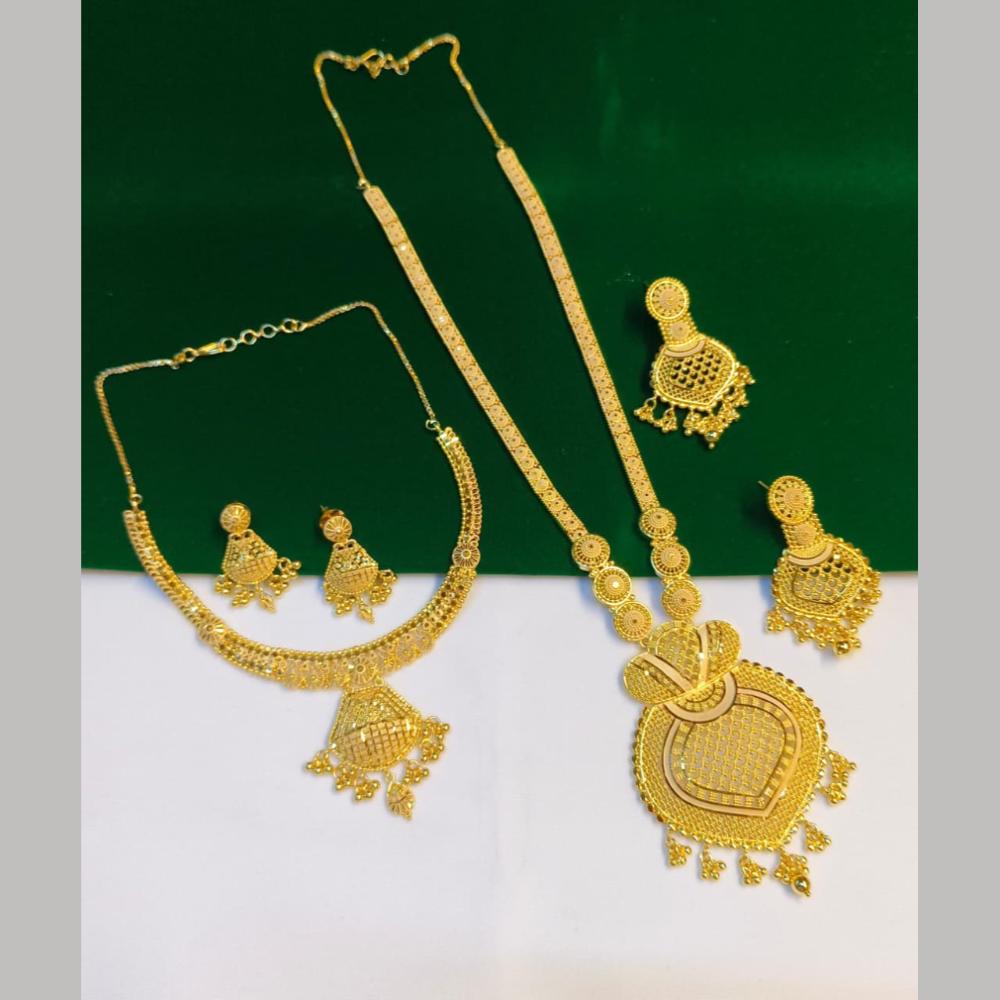 Pari Art Jewellery Premium Gold Forming Double Necklace Set