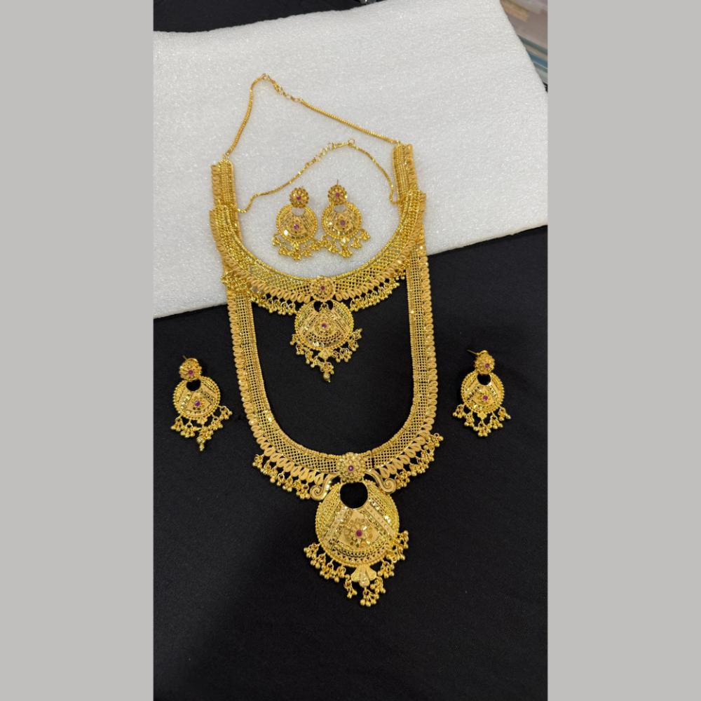 Pari Art Jewellery Premium Gold Forming Double Necklace Set