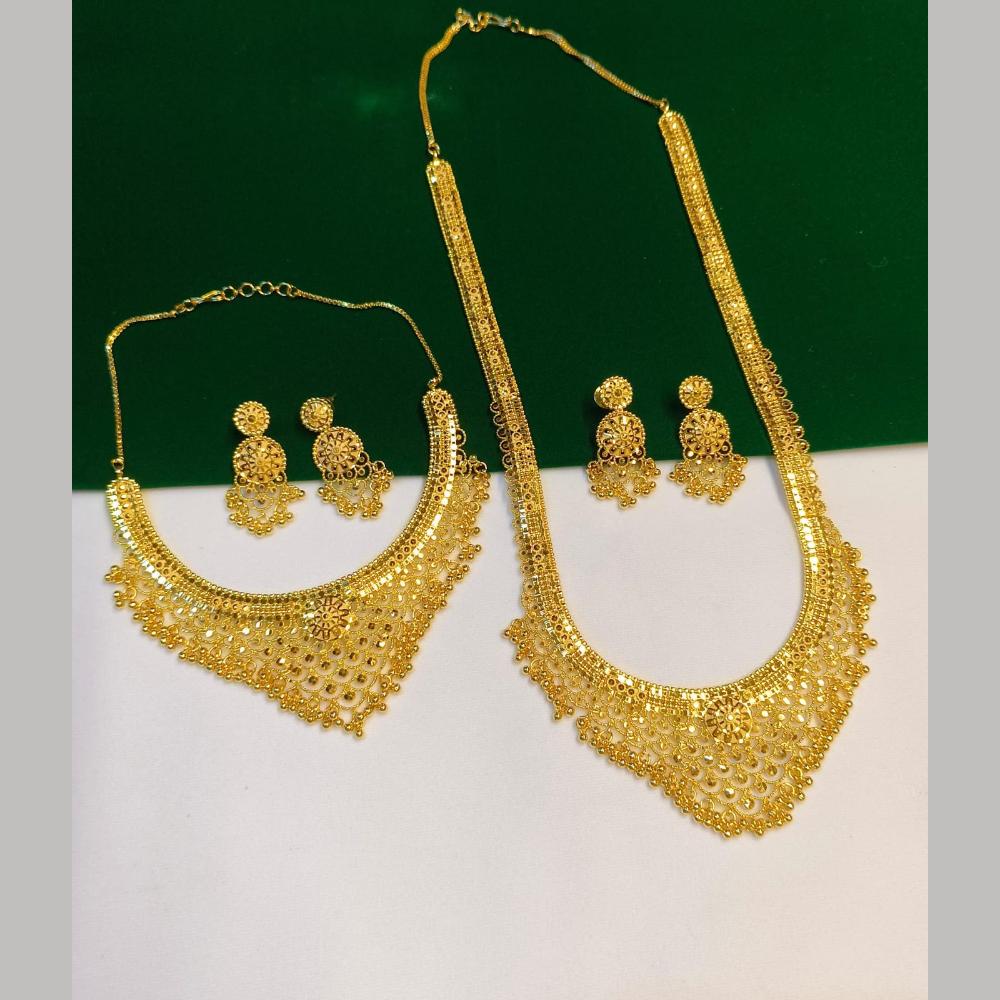 Pari Art Jewellery Premium Gold Forming Double Necklace Set