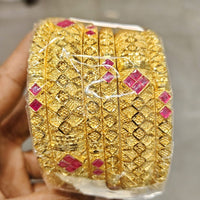 Pari Art Jewellery Stylish Pota Stone Forming Bangles Set for Women