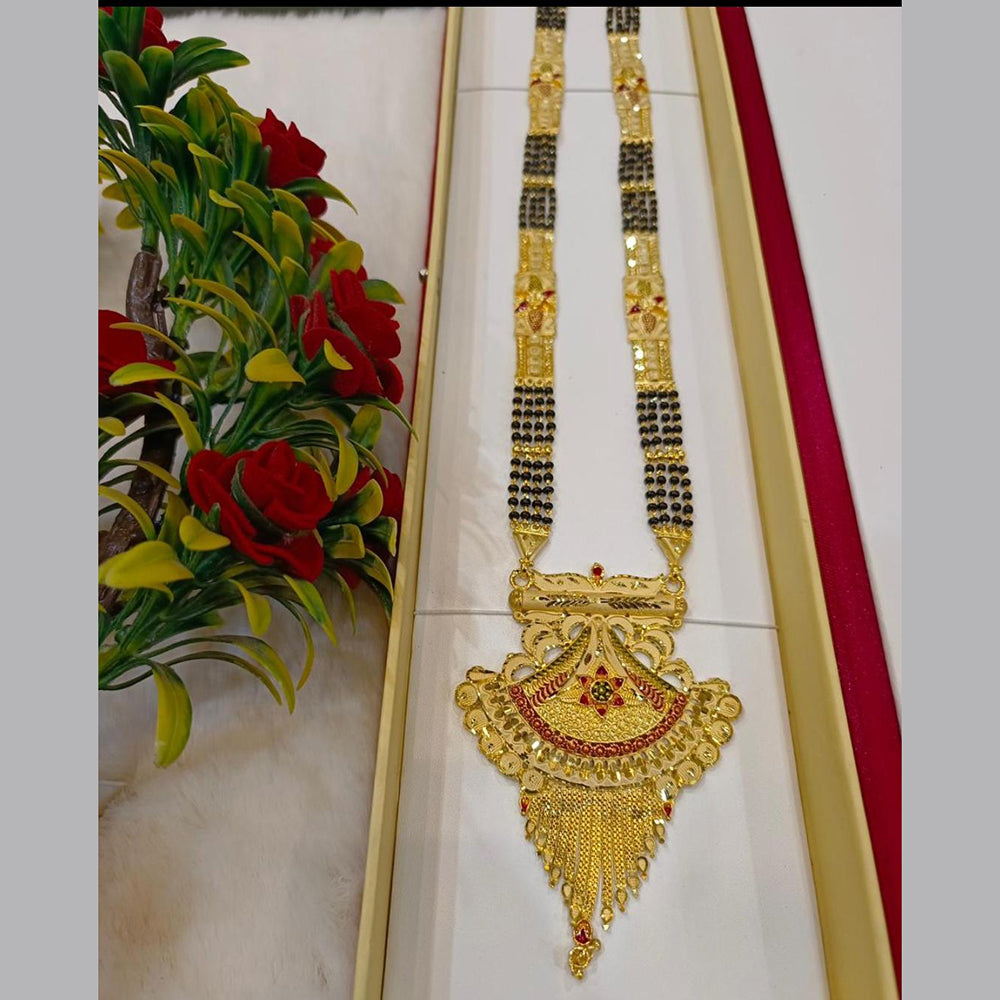Pari Art Jewellery Stylish Black Beads Forming Mangalsutra