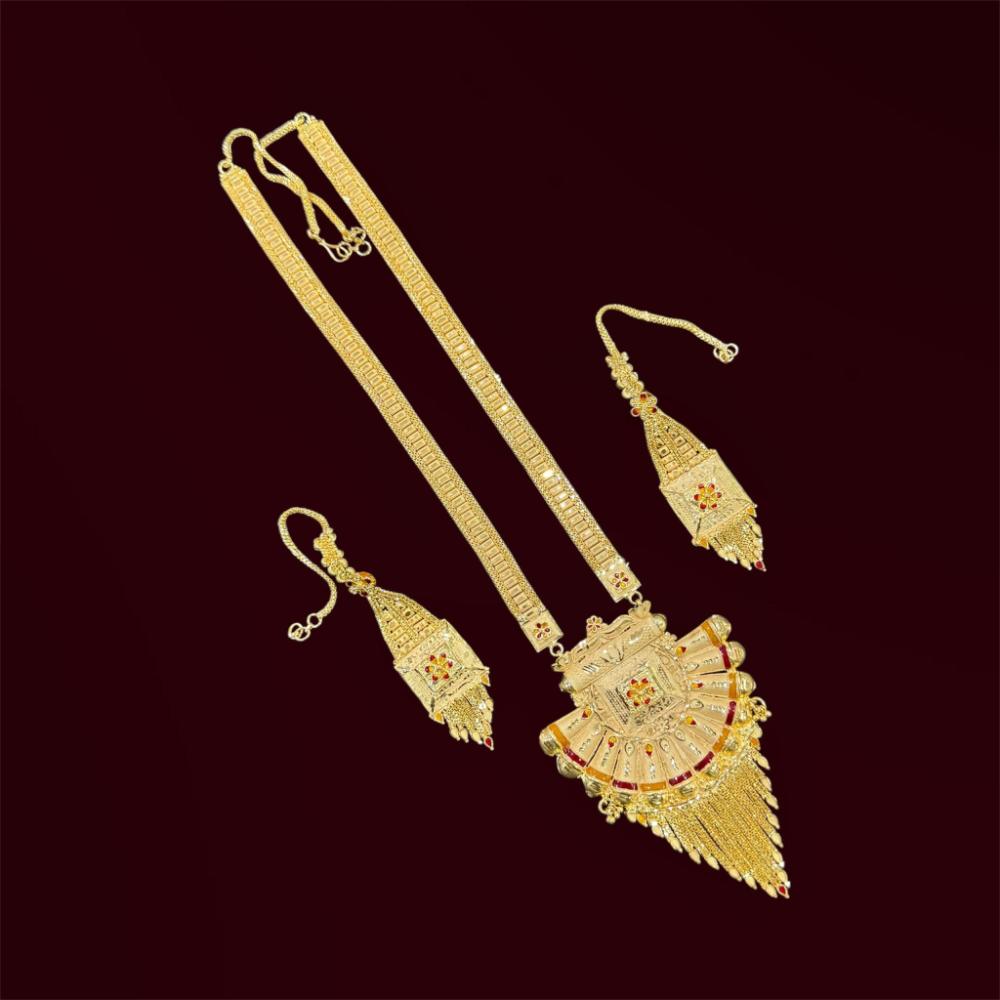 Pari Art Jewellery Royal Forming Designer Meenakari Long Necklace Set