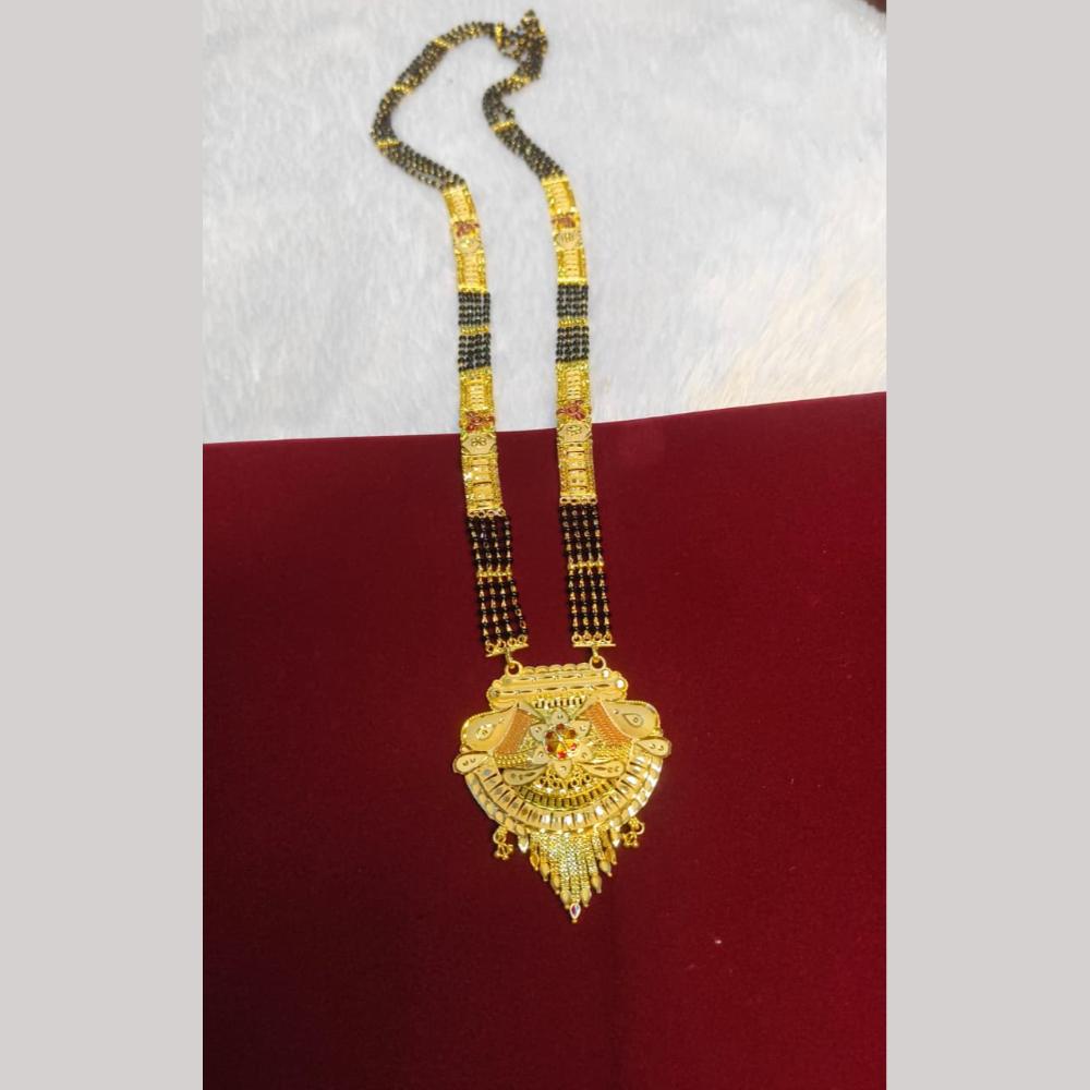 Pari Art Jewellery Graceful Forming Black Pearl Mangalsutra