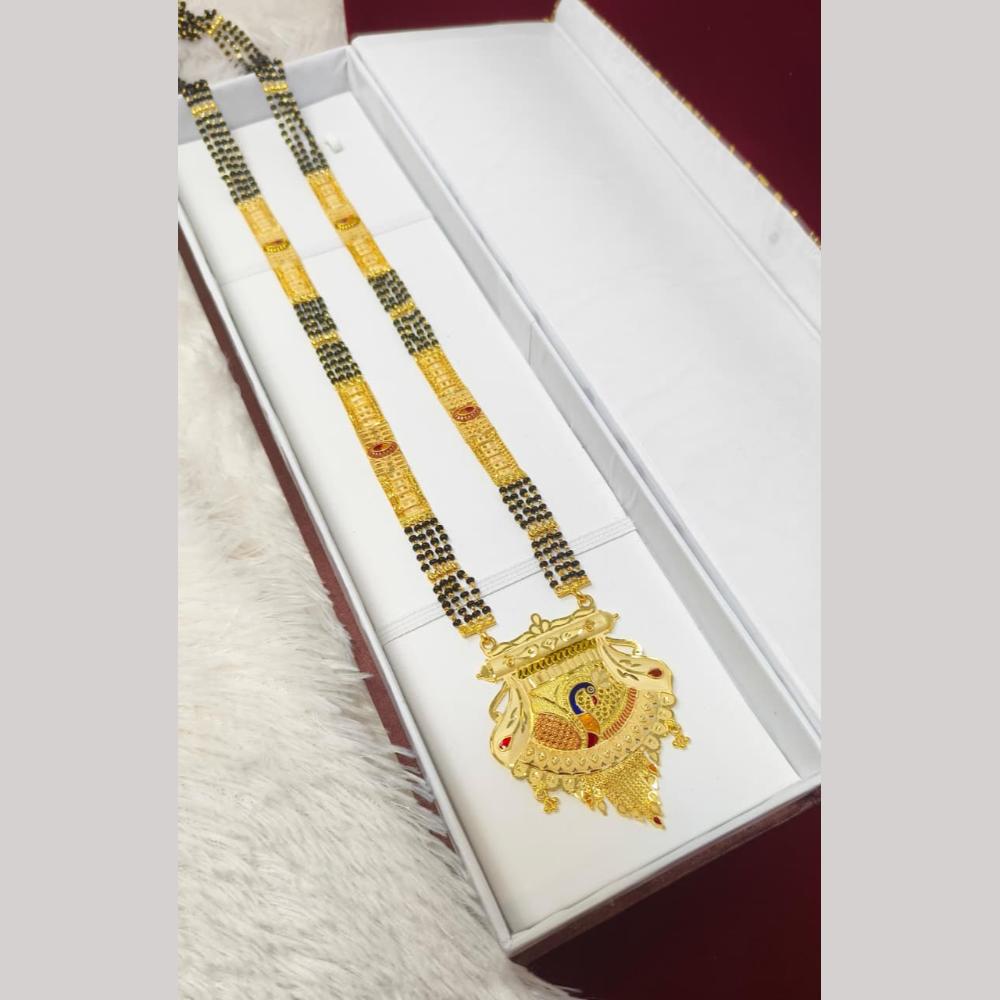Pari Art Jewellery Graceful Forming Black Pearl Mangalsutra
