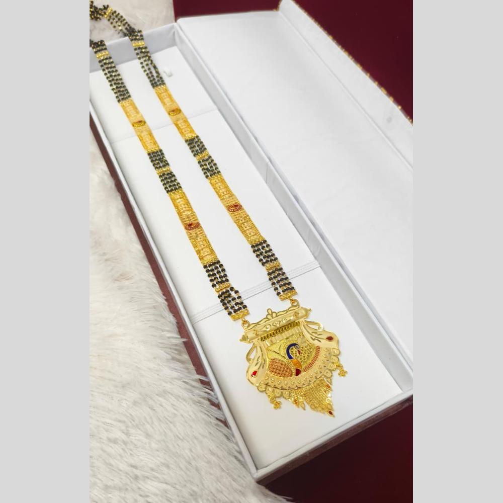 Pari Art Jewellery Graceful Forming Black Pearl Mangalsutra