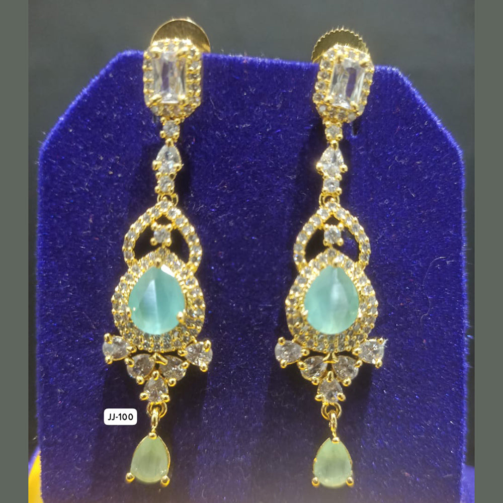 Jain Jewellers Gold Plated AD Stone Dangler Earrings