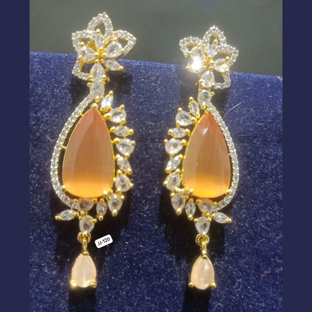 Jain Jewellers Gold Plated AD Stone Dangler Earrings