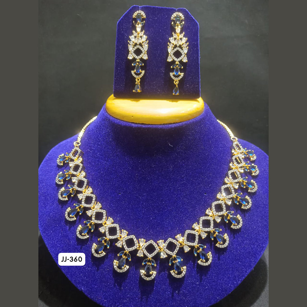 Jain Jewellers Gold Plated AD Stone Necklace Set