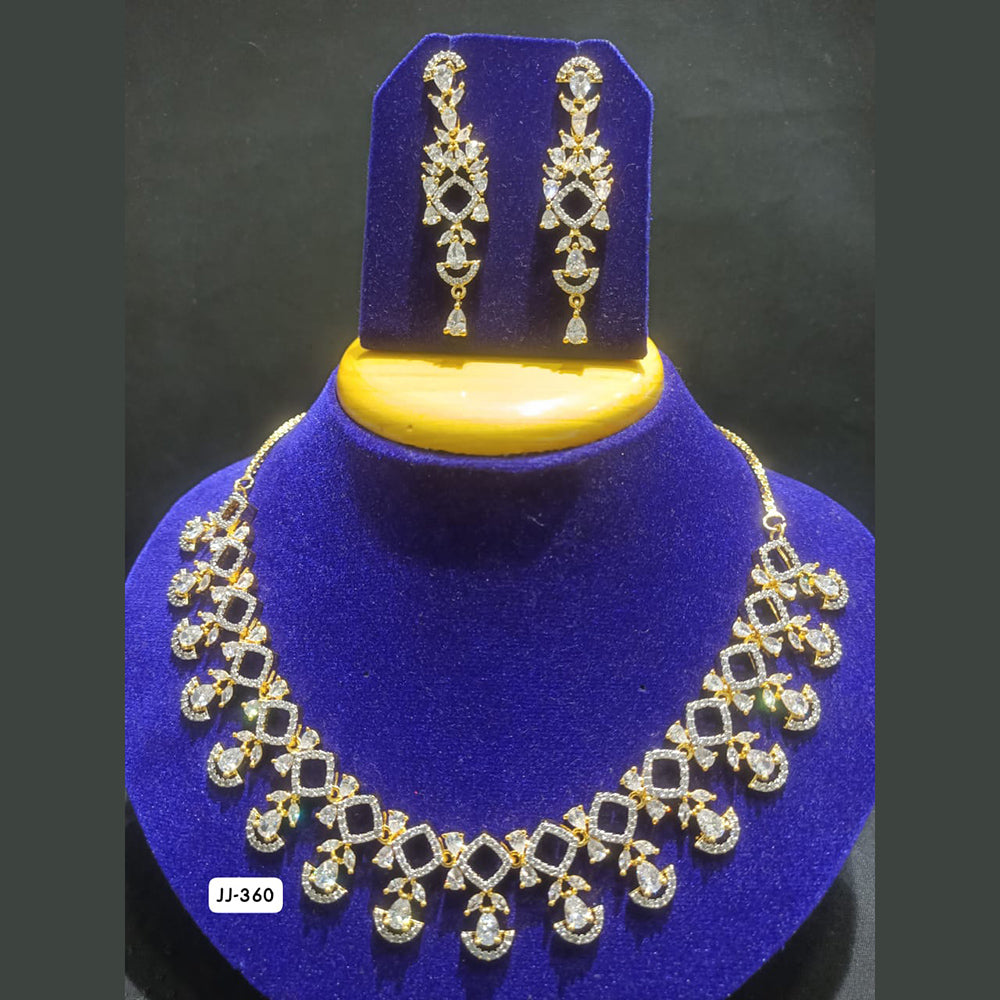 Jain Jewellers Gold Plated AD Stone Necklace Set