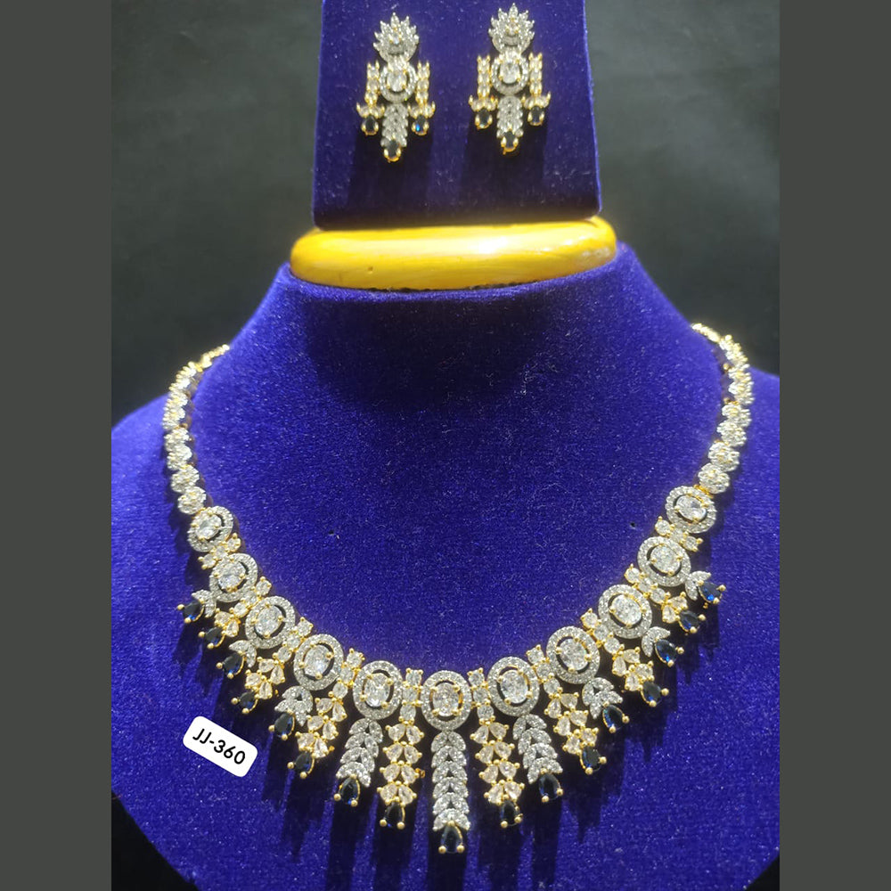 Jain Jewellers Gold Plated AD Stone Necklace Set