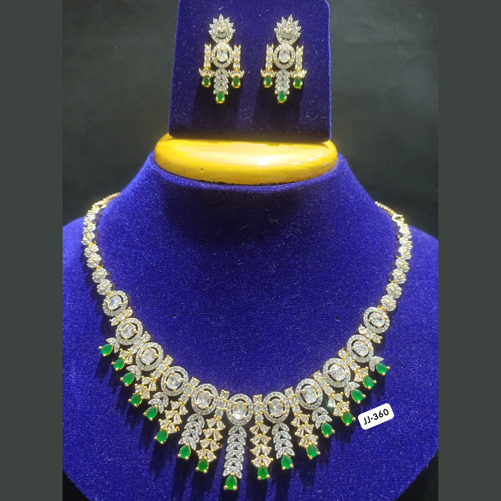 Jain Jewellers Gold Plated AD Stone Necklace Set
