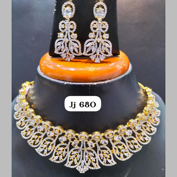 Jain Jewellers Gold Plated AD Stone Necklace Set