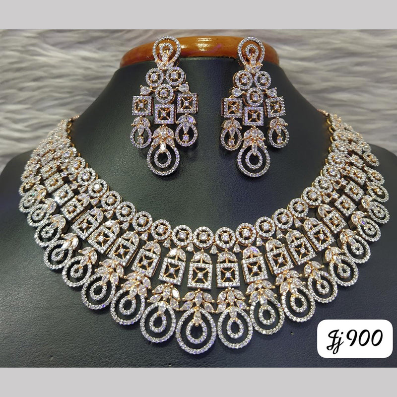 Jain Jewellers Gold Plated AD Stone Necklace Set