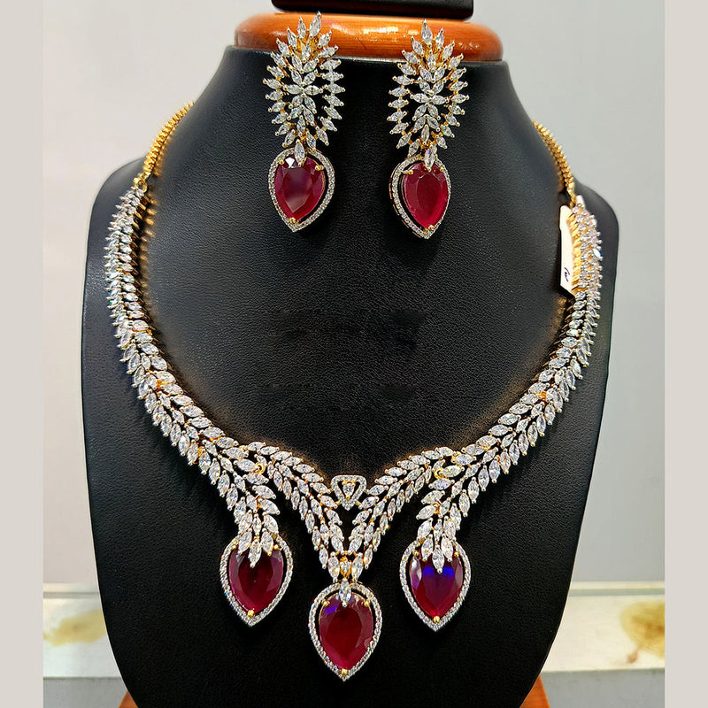 Jain Jewellers  Gold Plated  AD Necklace Set